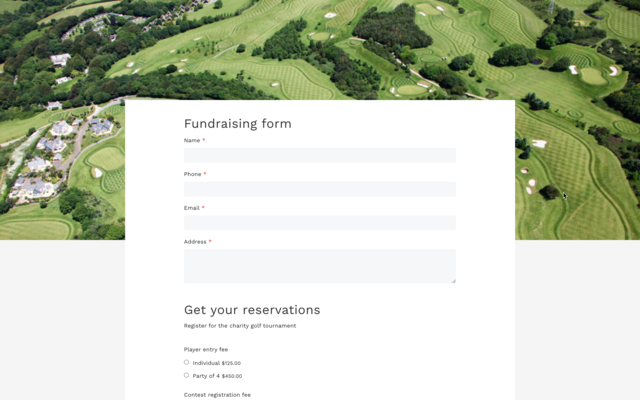 Google payment form